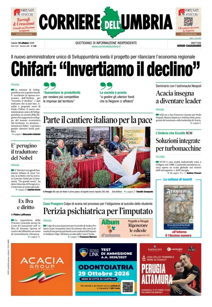 Prima-pagina-corriere umbria-del-2026-10-10